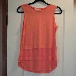 Michael By Michael Kors Women's Sleeveless Ruffled Top In Grapefruit, Size S